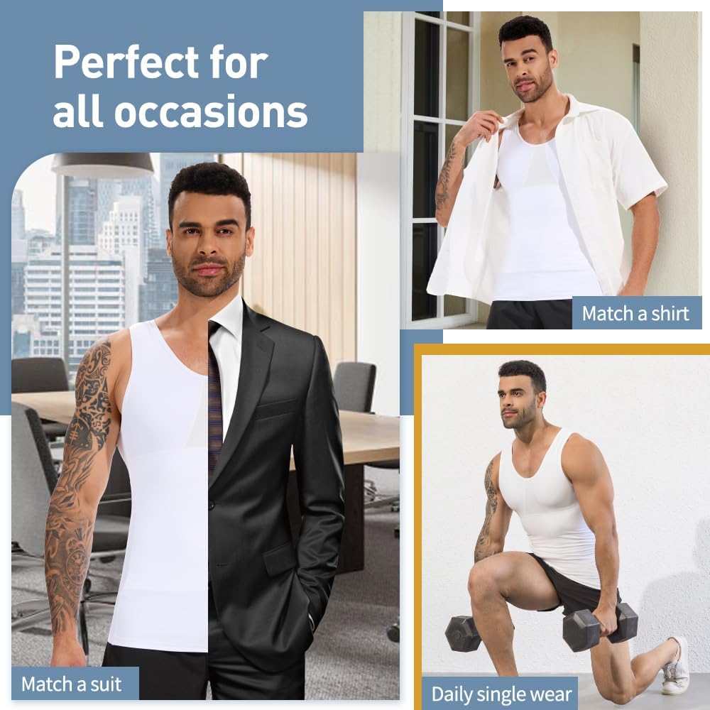 Thumbnail 5 de SLIMBELLE Body Shaper ärmlös kompressionströja för män