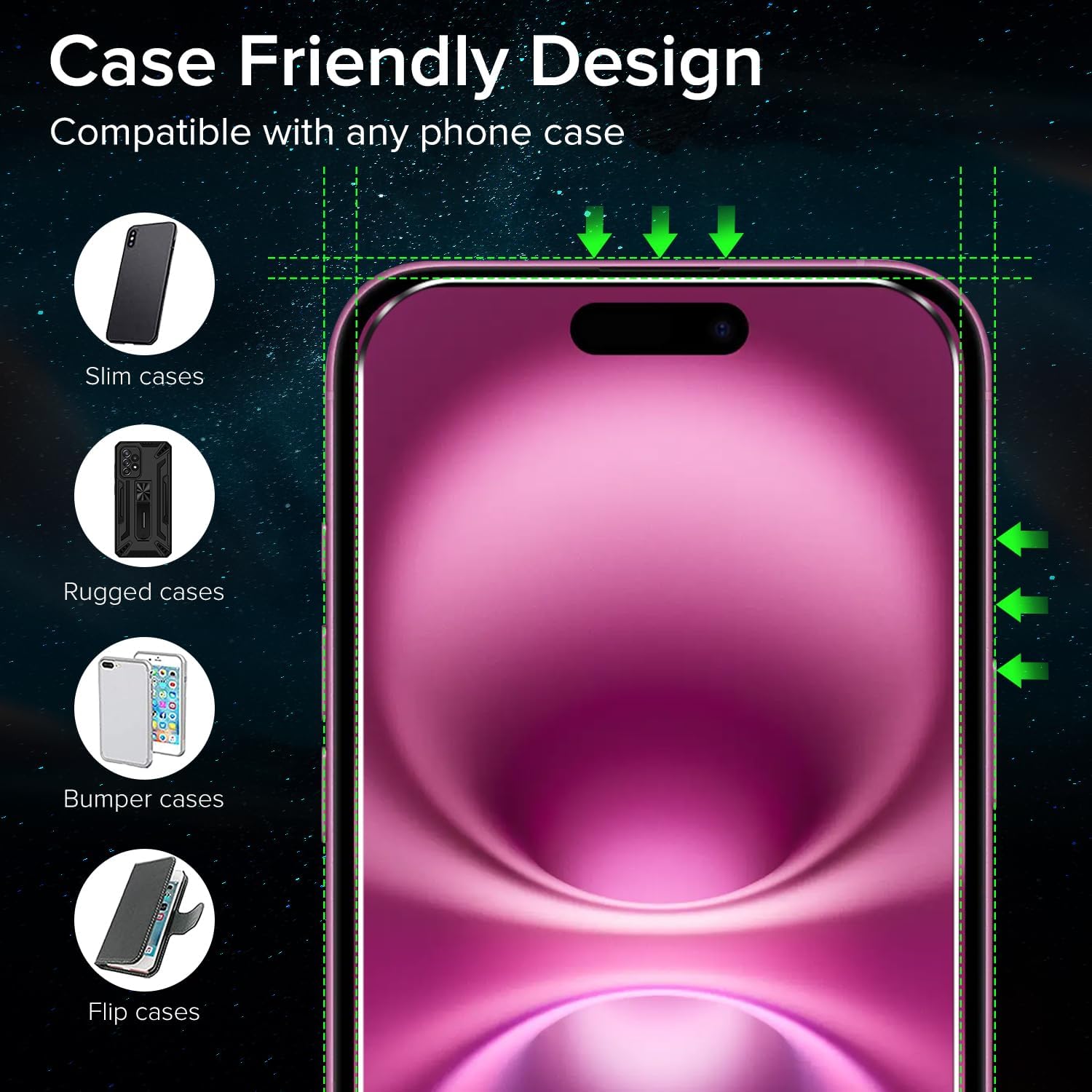 Thumbnail 3 de ivoler Alignment Aid Screen Protector for iPhone 16 – 3 Tempered Glass Films & 3 Camera Lens Protectors