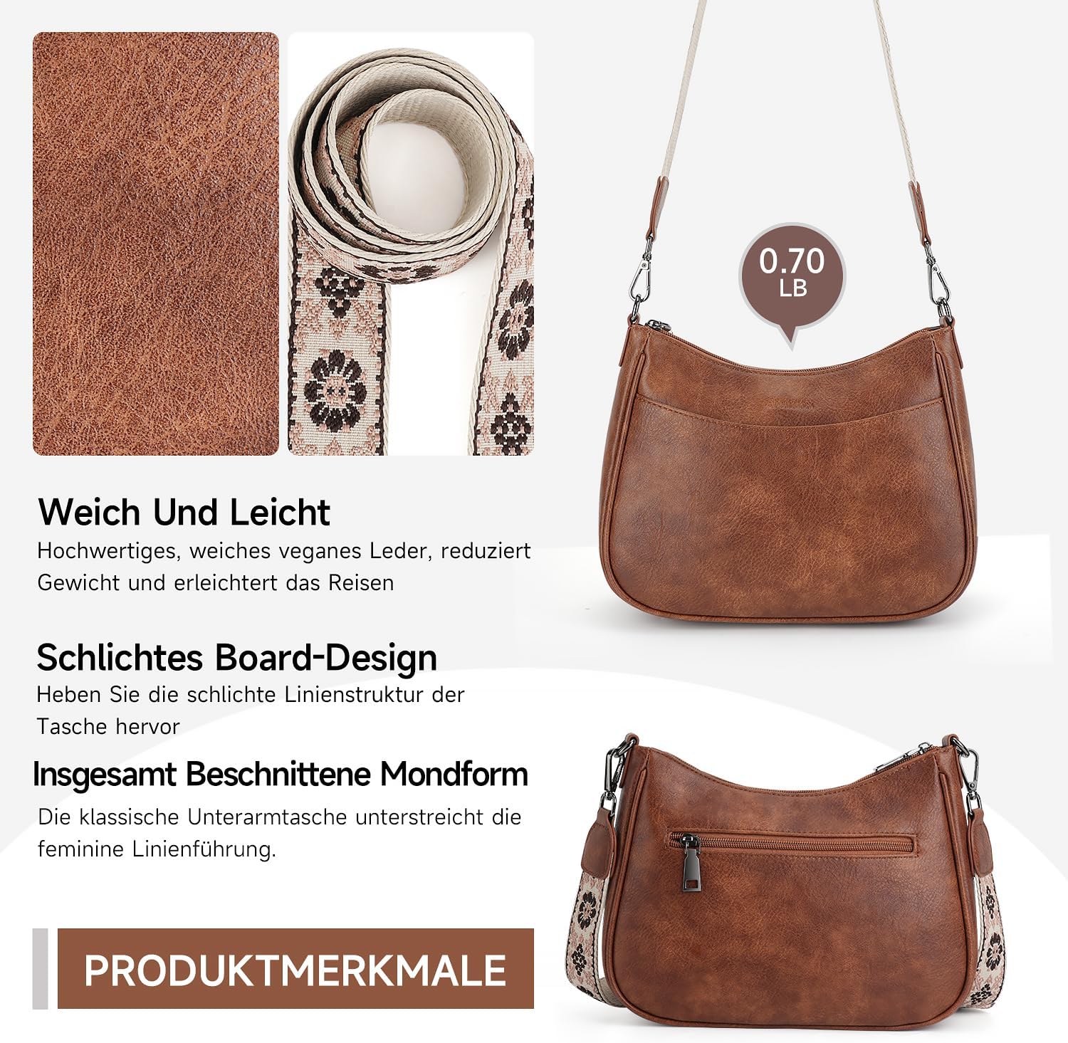 Thumbnail 2 de APHISON Klein Crossbody Bag mit breitem Gurt