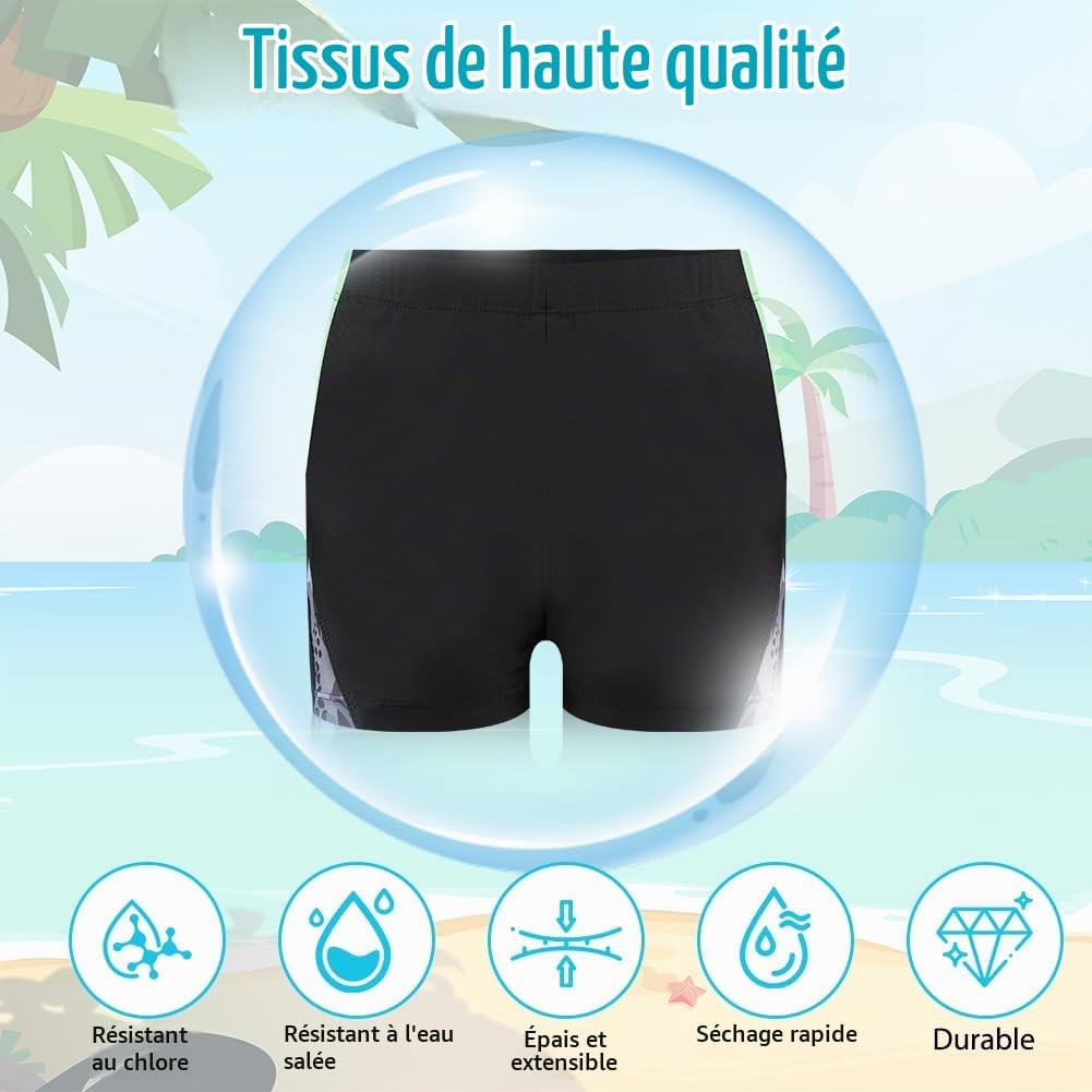 Detalle 1 de AYESY zwemshort voor jongens met elastische tailleband, sneldrogend