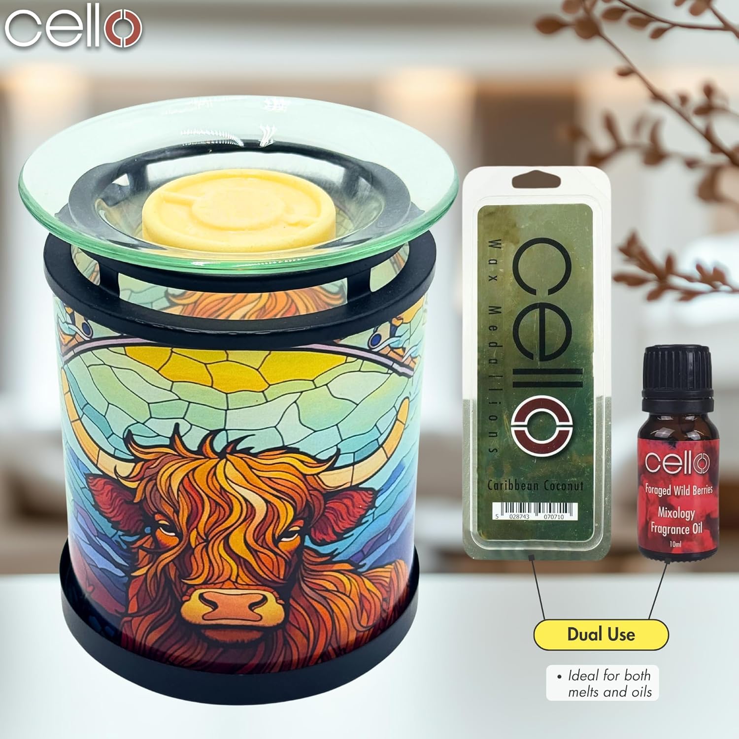 Thumbnail 3 de Cello Cello Tealight Wax Warmer – Highland Cow Design scented oil candle warmer