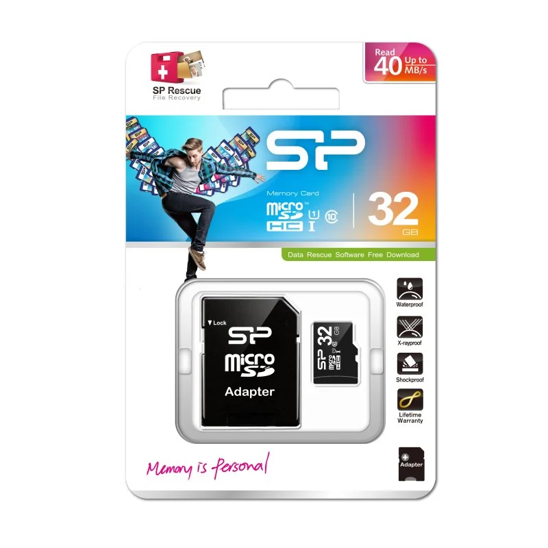 Detalle de Silicon Power Tarjeta MicroSD SDHC 32GB con Adaptador — rendimiento fiable para cámara y móvil