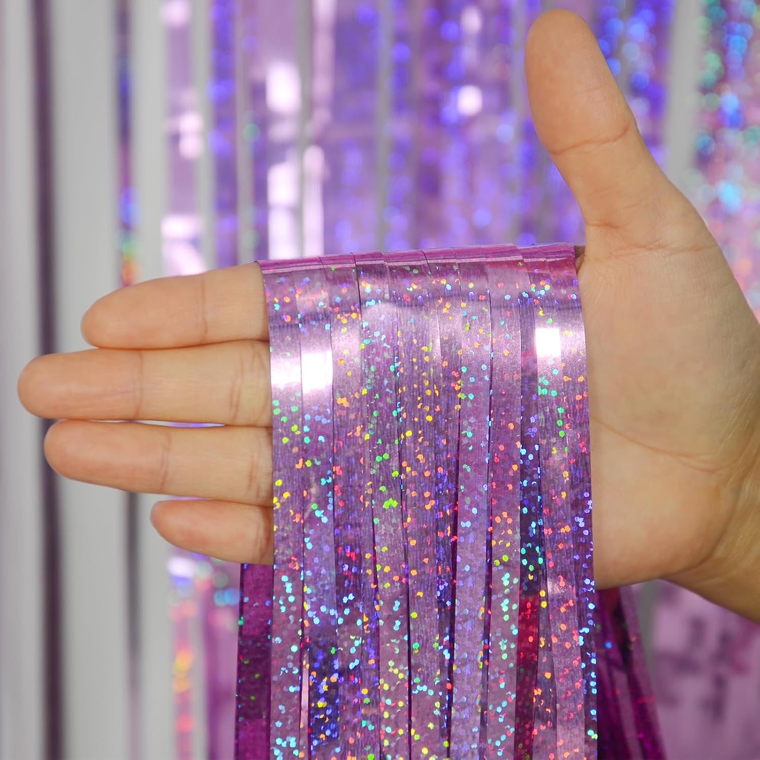 Thumbnail 4 de Melsan Foil Fringe Curtains 3.2x8.2 ft ๐