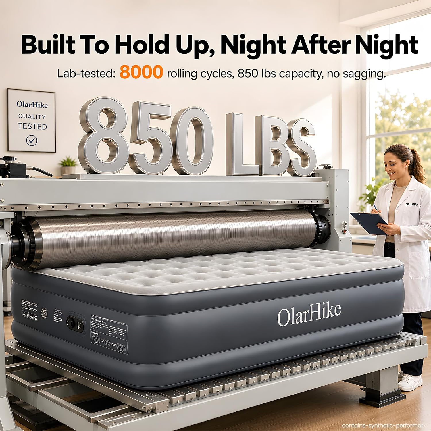 Detalle 2 de OlarHike AMH3 King Air Mattress, 20-Inch with Built-In Pump, 850-lb Capacity