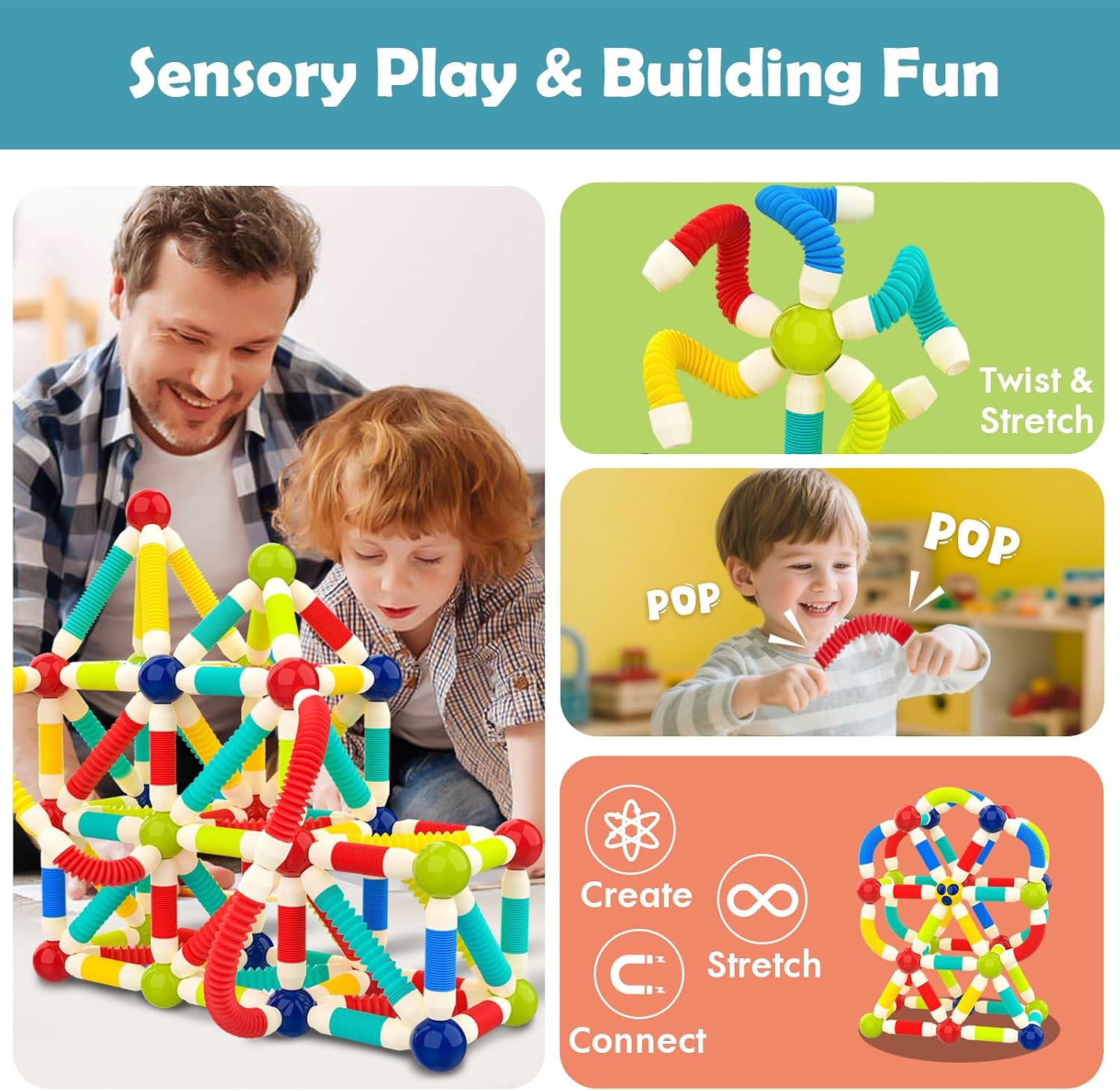 Detalle 2 de nicknack Magnetic Building Telescopic Stick Toy – 67-Piece STEM Set for 3–8 Year Olds