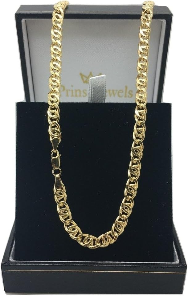 Detalle 2 de Collana a catena in oro giallo 585 da 14 carati, unisex, 4 mm di larghezza