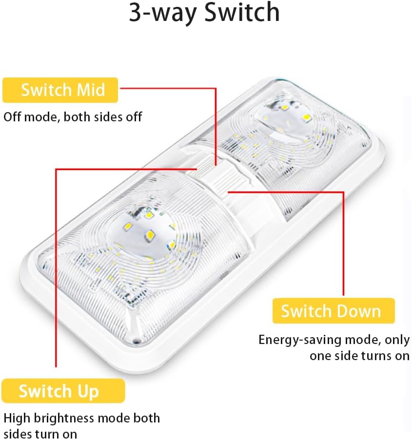 Detalle de ANYPOWK A-2 12V RV LED Lights, 4500K, 600 lm, Pack of 2