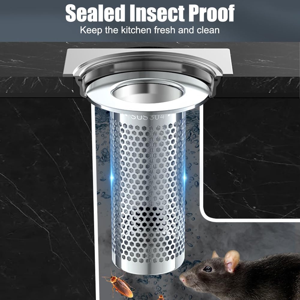 Thumbnail 5 de Kitchen Sink Drain Strainers, 2-Pack Stainless Steel Anti-Clogging Filters
