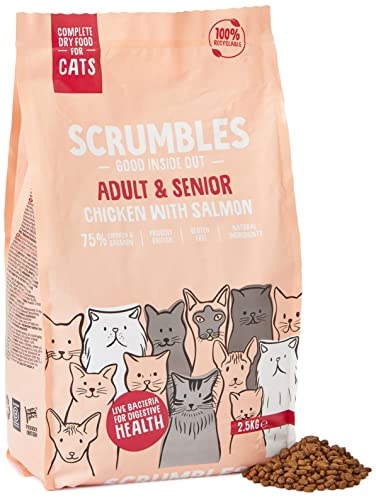 Detalle de Scrumbles All Natural Dry Cat Food with Chicken & Fresh Salmon (2.5 Kg) – High Protein for Adults & Seniors