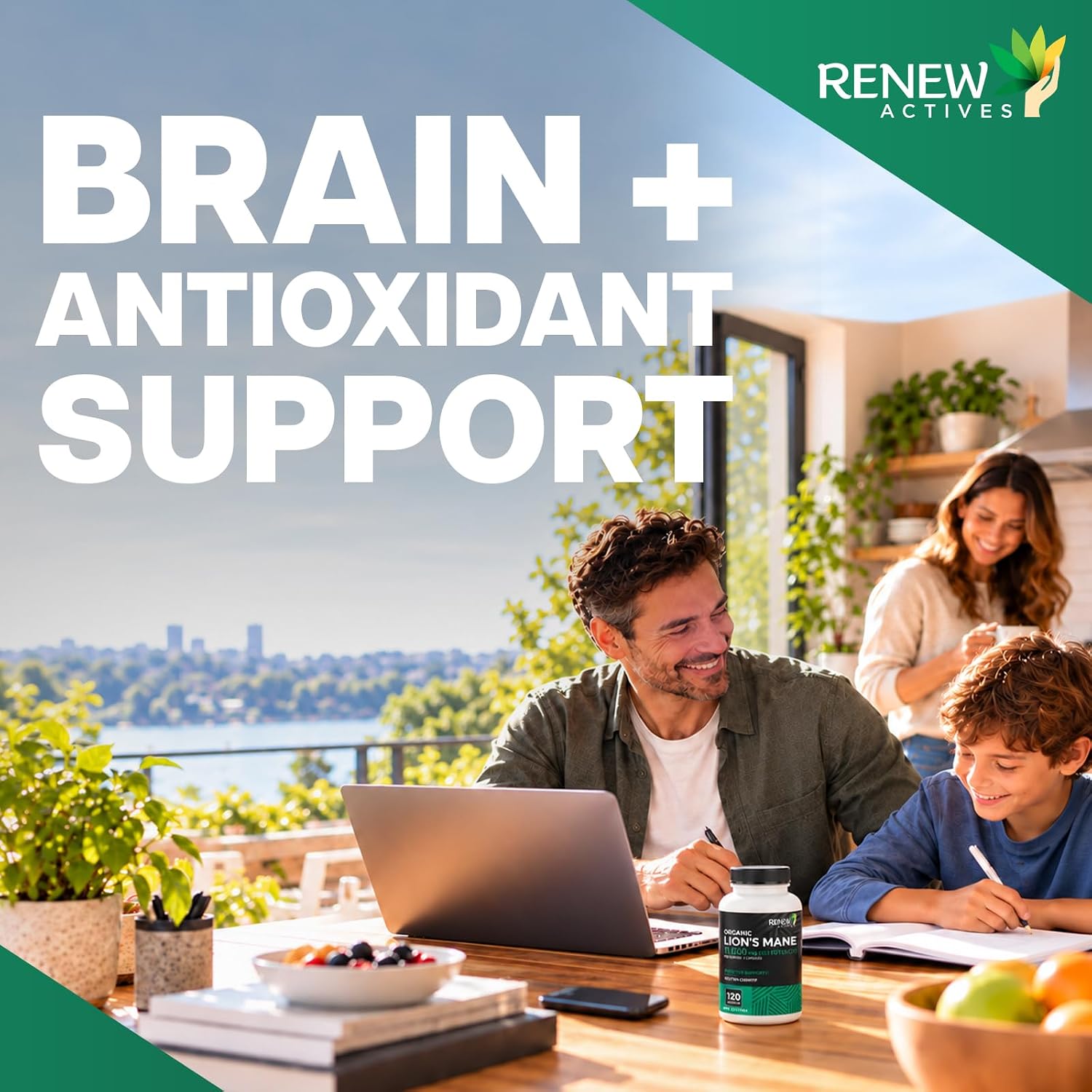 Thumbnail 6 de Renew Actives Organic Lion’s Mane Mushroom Capsules, 5,500 mg 10:1, 40% Polysaccharides, 240 Count