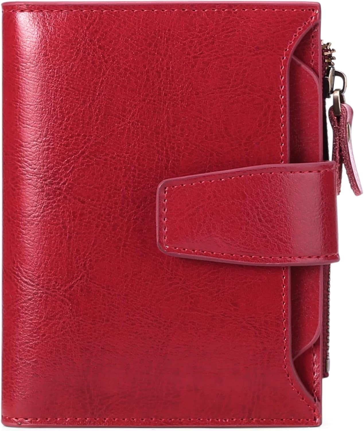 Thumbnail 1 de SENDEFN Women’s RFID Blocking Leather Small Compact Bi-fold Zipper Wallet Card Case with ID Window