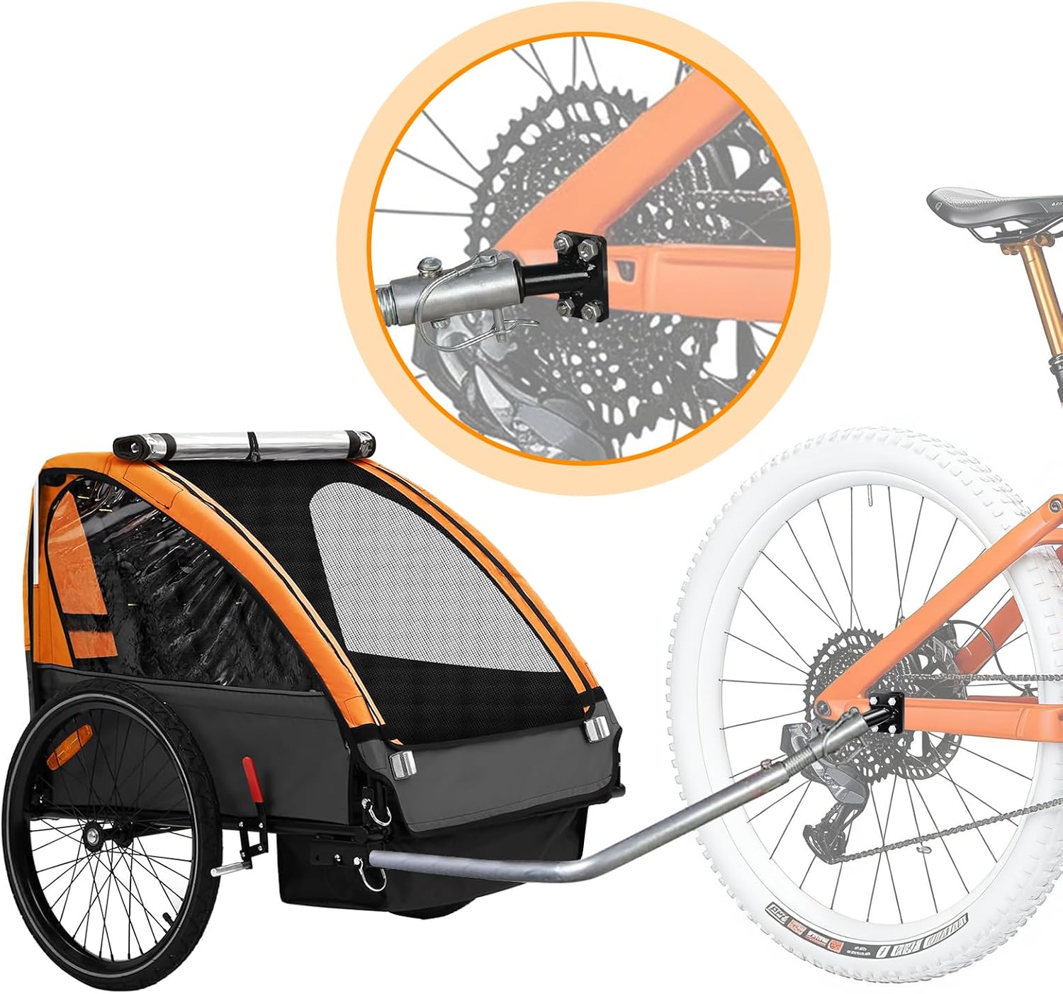Detalle de Gancio di traino universale LOVLEX per bicicletta – doppia sicurezza e montaggio senza attrezzi