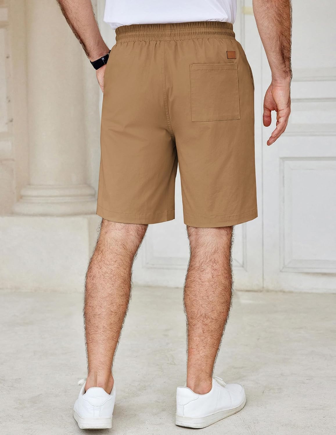Detalle de COOFANDY Men’s Casual Cotton Drawstring Shorts with Elastic Waist
