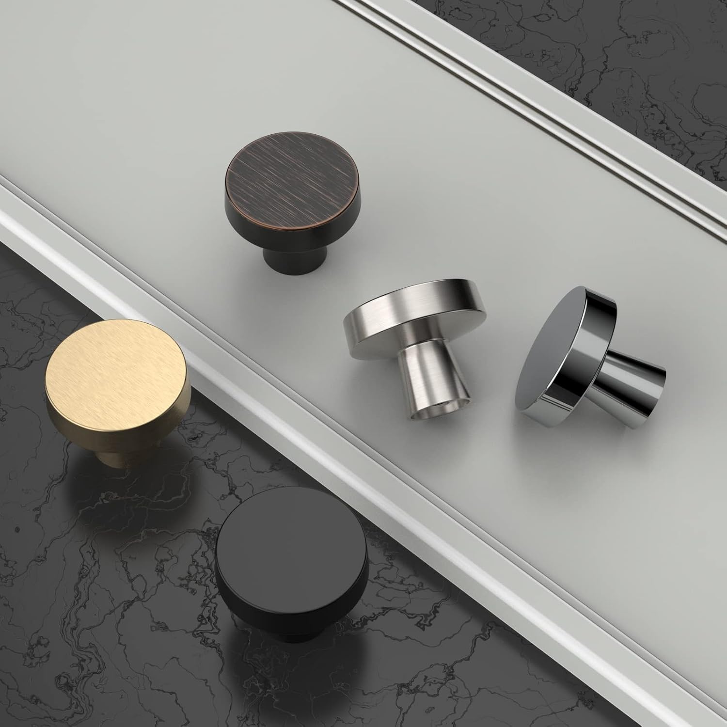 Detalle de Asidrama cabinet knobs, brushed satin nickel