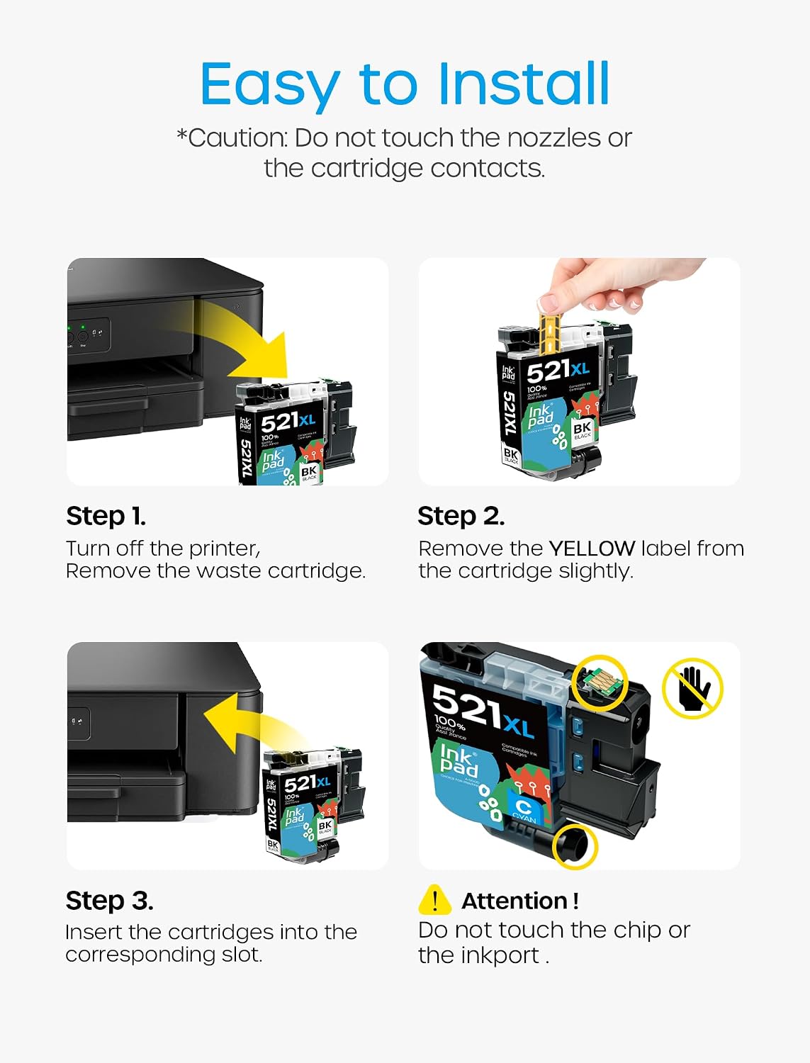 Thumbnail 5 de iNKPAD LC521XL Ink Cartridges 4‑Pack 🖨