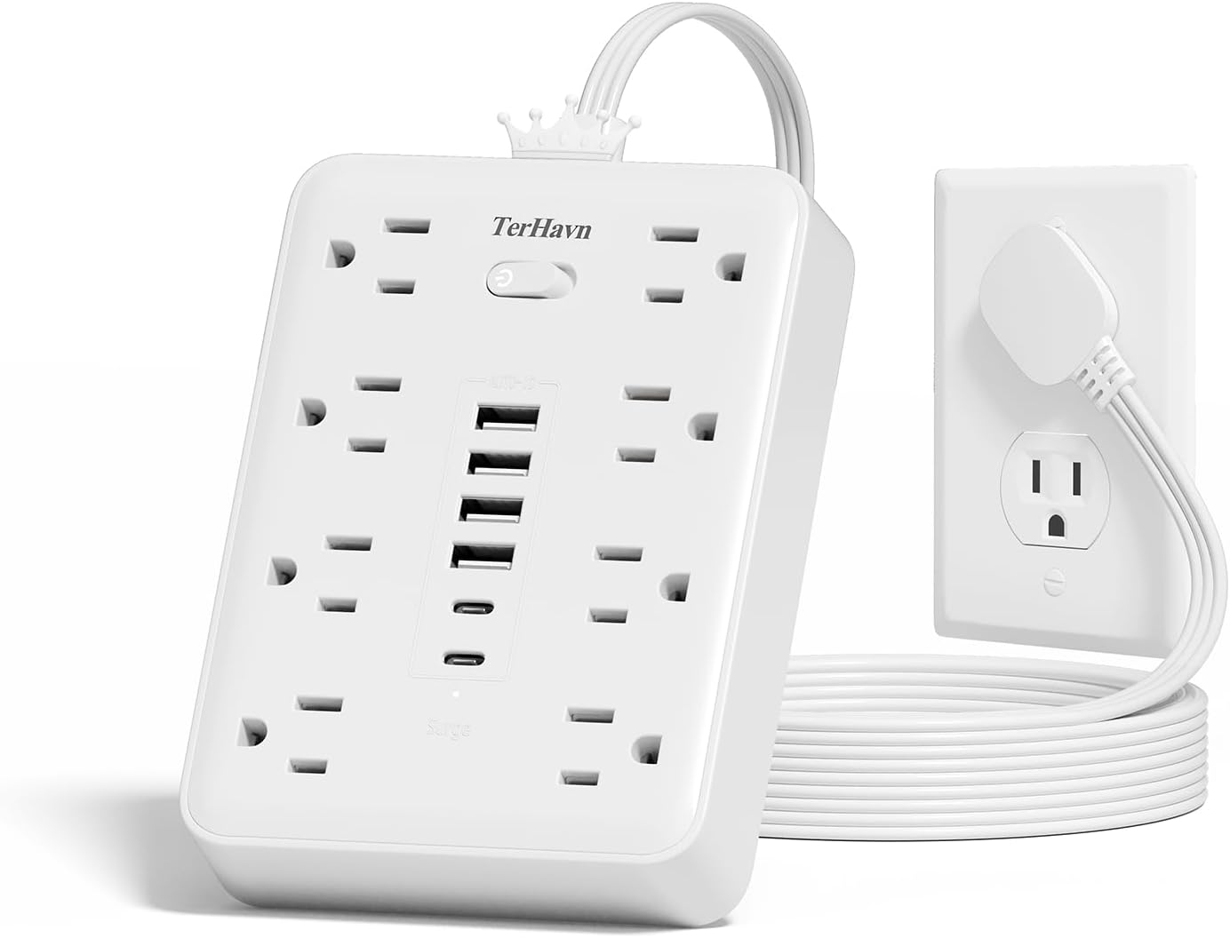 Detalle de Surge Protector Power Strip, 5-Foot Cord