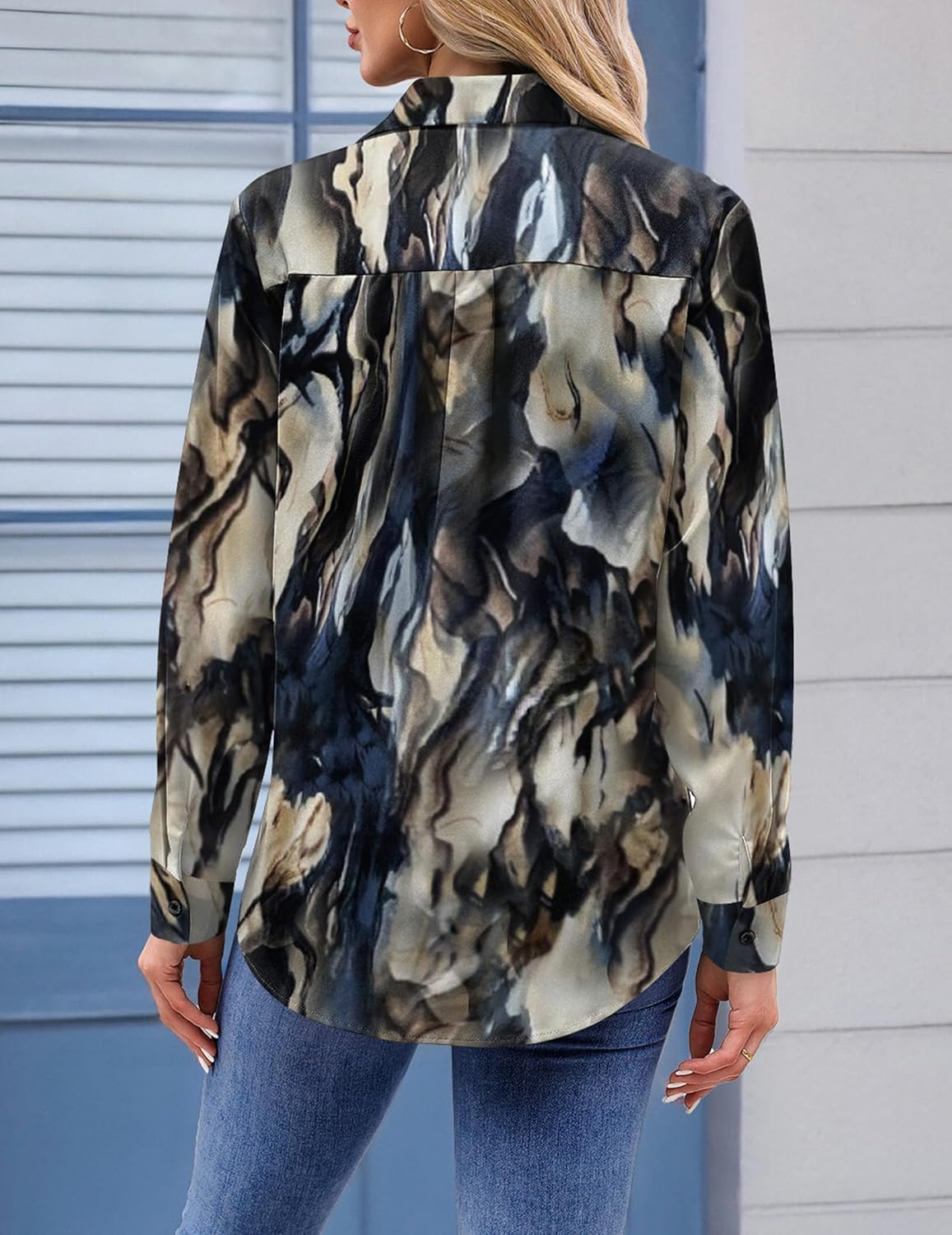 Thumbnail 6 de Zeagoo Button Down Floral Blouse 3/4 Sleeve