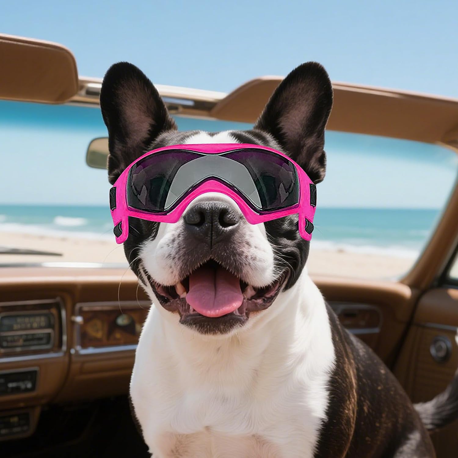 Detalle 2 de Enjoying Dog Goggles for Small to Medium Dogs (UV protection) – Cool Pink