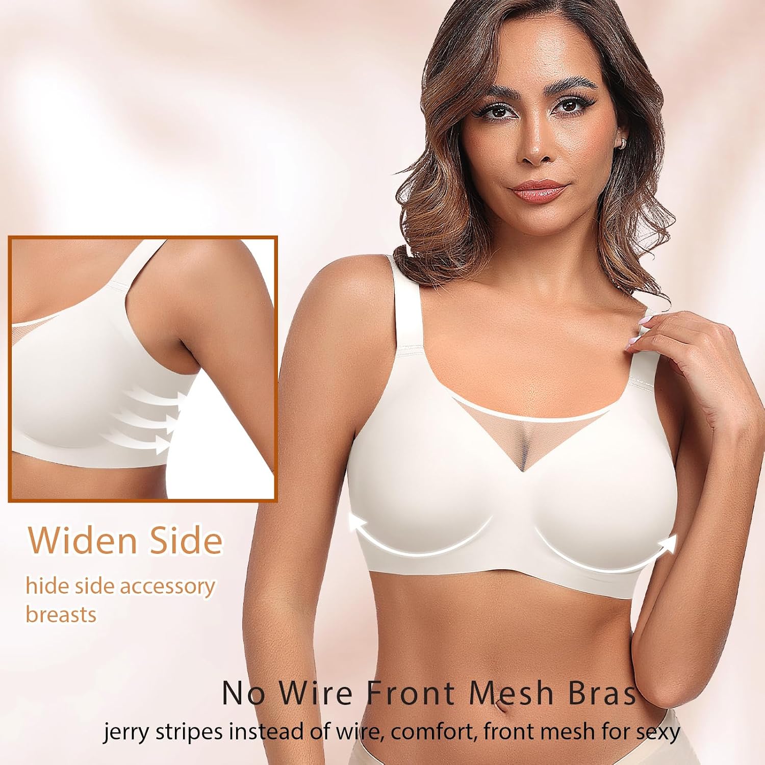 Detalle 2 de Ganado WNBR007 Wireless Bra, Full-Coverage Padded Cups, Seamless Design