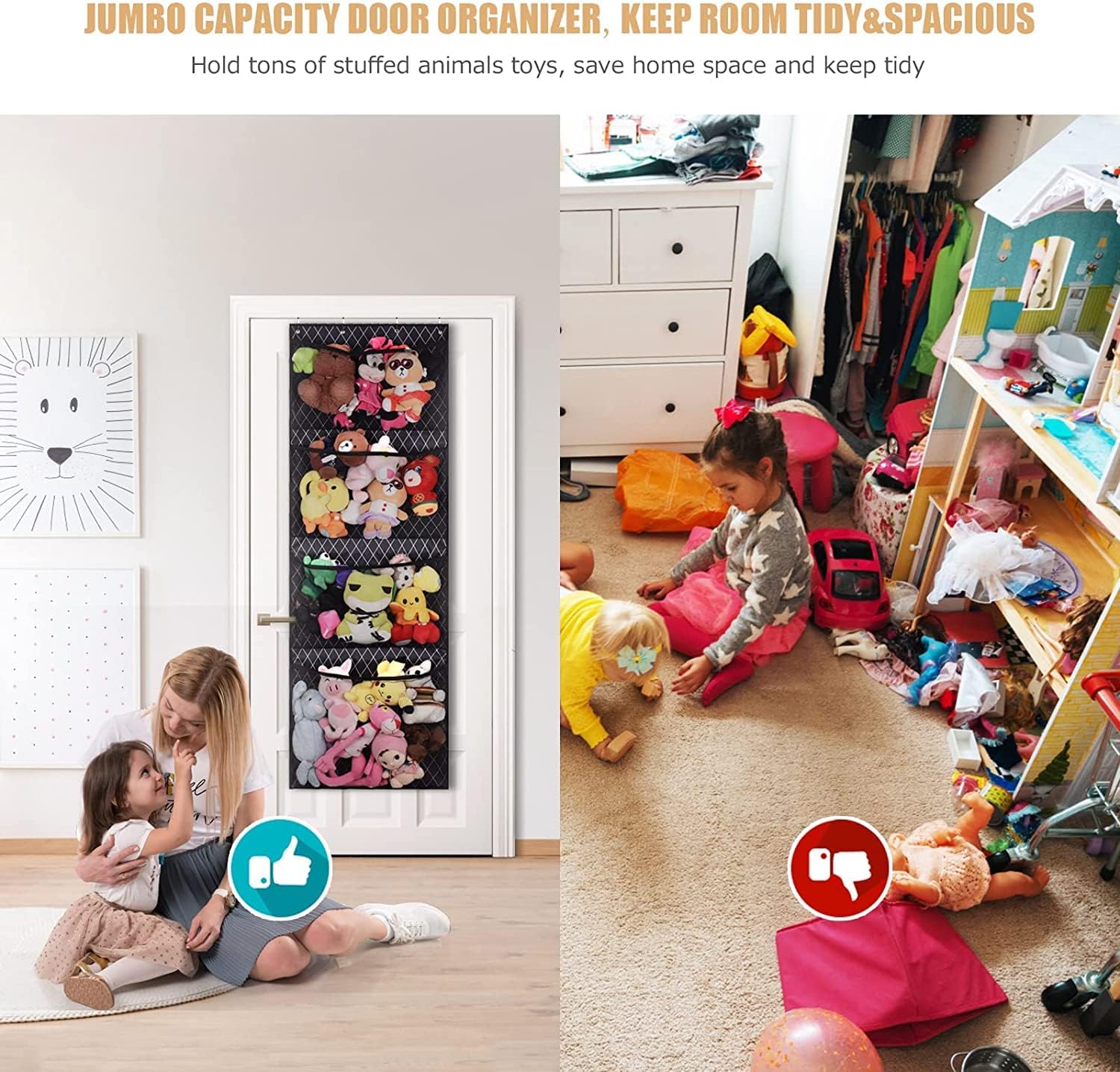 Detalle 2 de Over Door Teddy Hammock Toy Storage Net