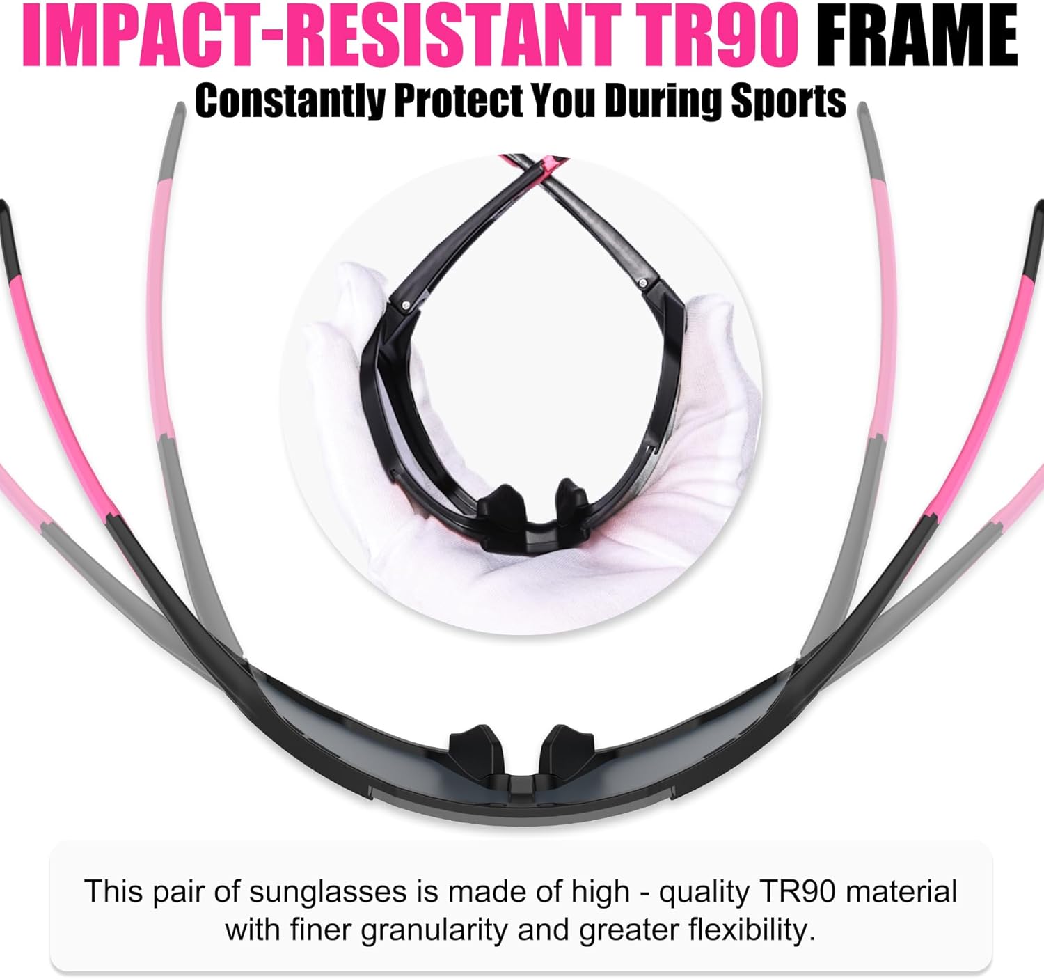 Thumbnail 4 de X-TIGER Fahrradbrille – UV400 Polarisierte Sportbrille mit TR90-Rahmen, 5 Wechselgläsern und montierbarem Brillenband