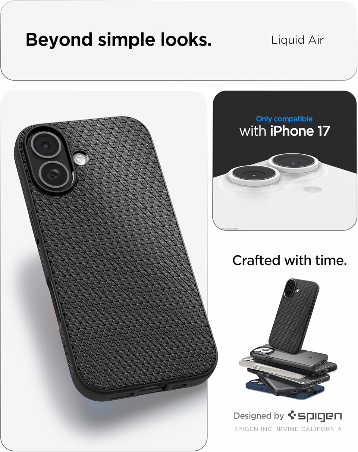 Detalle 2 de Spigen iPhone 17 Hülle – rutschfestes Slim TPU Case mit Truss-Design und Sound Tunnel