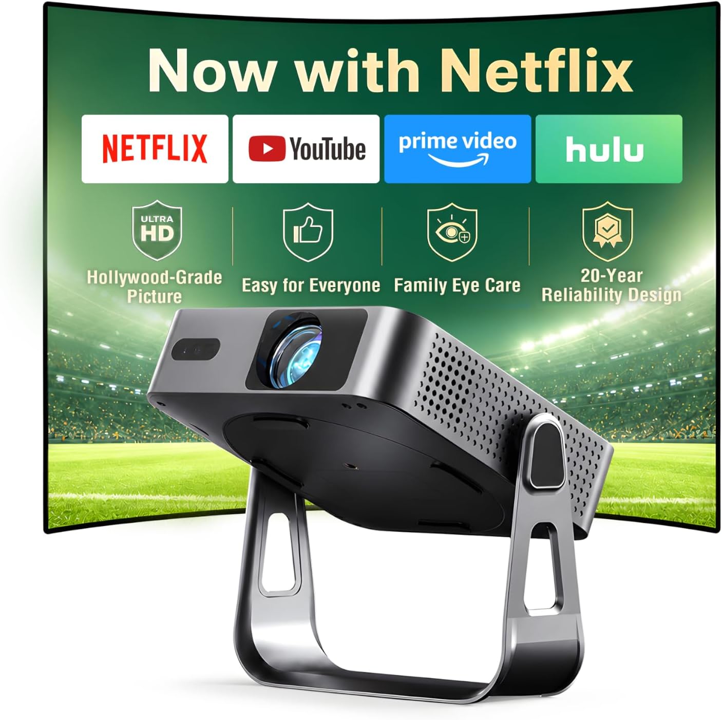Detalle de VOPLLS Voplls-1080p Smart Mini Projector, Native 1080p, 3000 ANSI Lumens