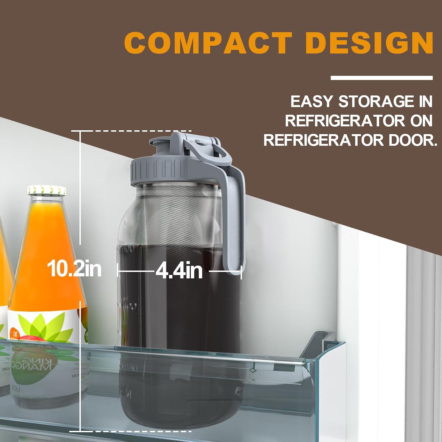 Detalle de JunVpic 64oz Cold Brew Pitcher with Ultra-Fine Stainless Steel Filter