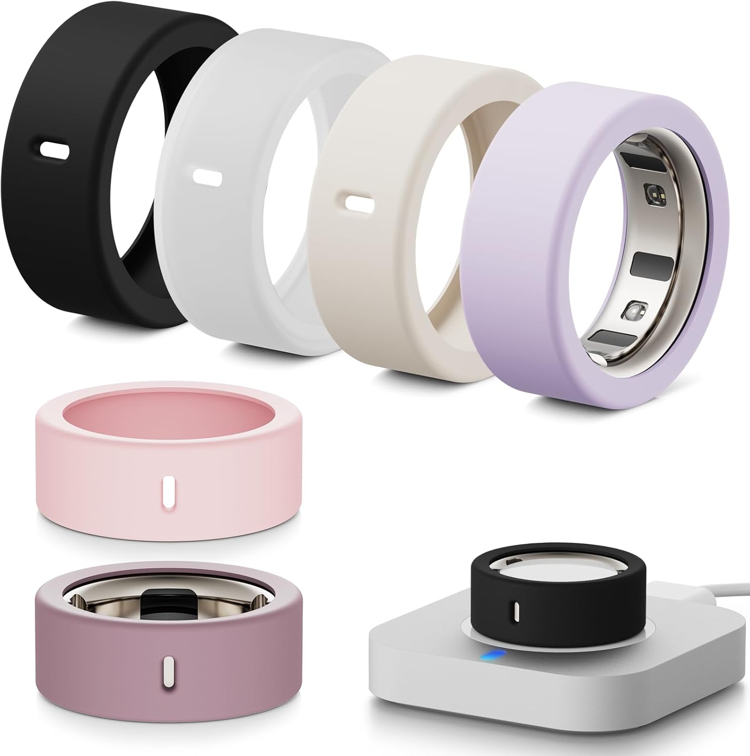 Hexasider 6-pack ring covers for Oura Ring Gen 3 / Gen 4 / 4 Ceramic / Ultrahuman Ring Air (Size L for 12/13/14/15)