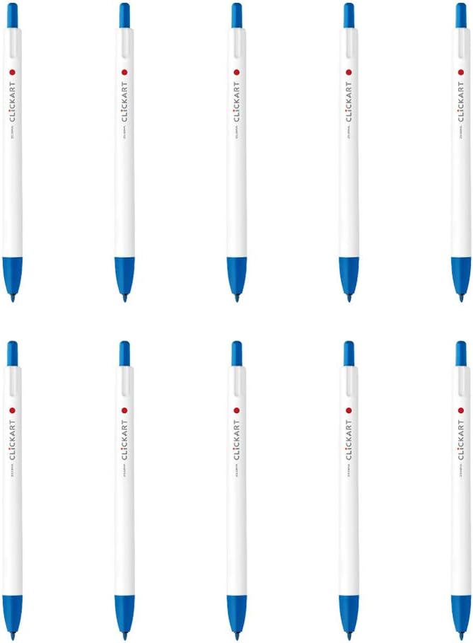 Detalle de ゼブラ クリッカート B-WYSS22-PB 水性ノック式ペン ペールブルー 10本・黒インク・線幅0.6