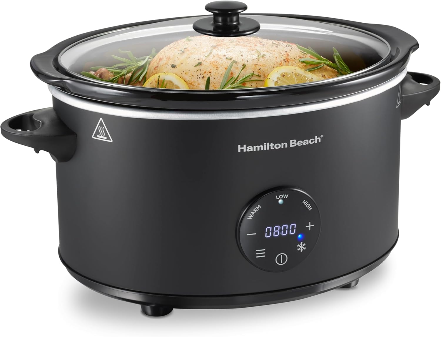 Hamilton Beach 33765 6 Quart Set & Forget Programmable Slow Cooker with Defrost Function