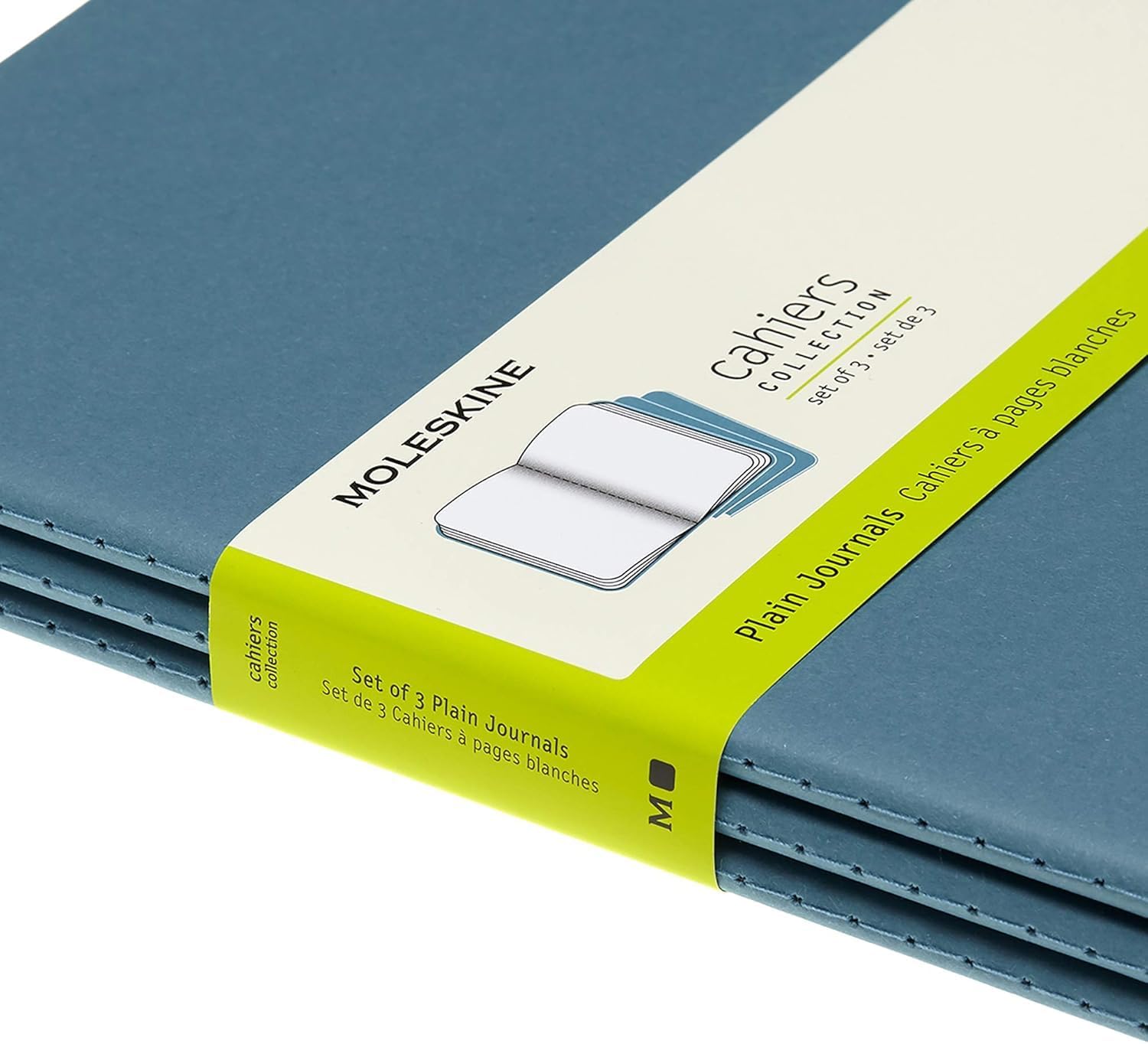 Thumbnail 6 de Moleskine Cahier Journal Set (3 Notebooks) – Extra Large 19 x 25 cm, Brisk Blue, Plain Pages