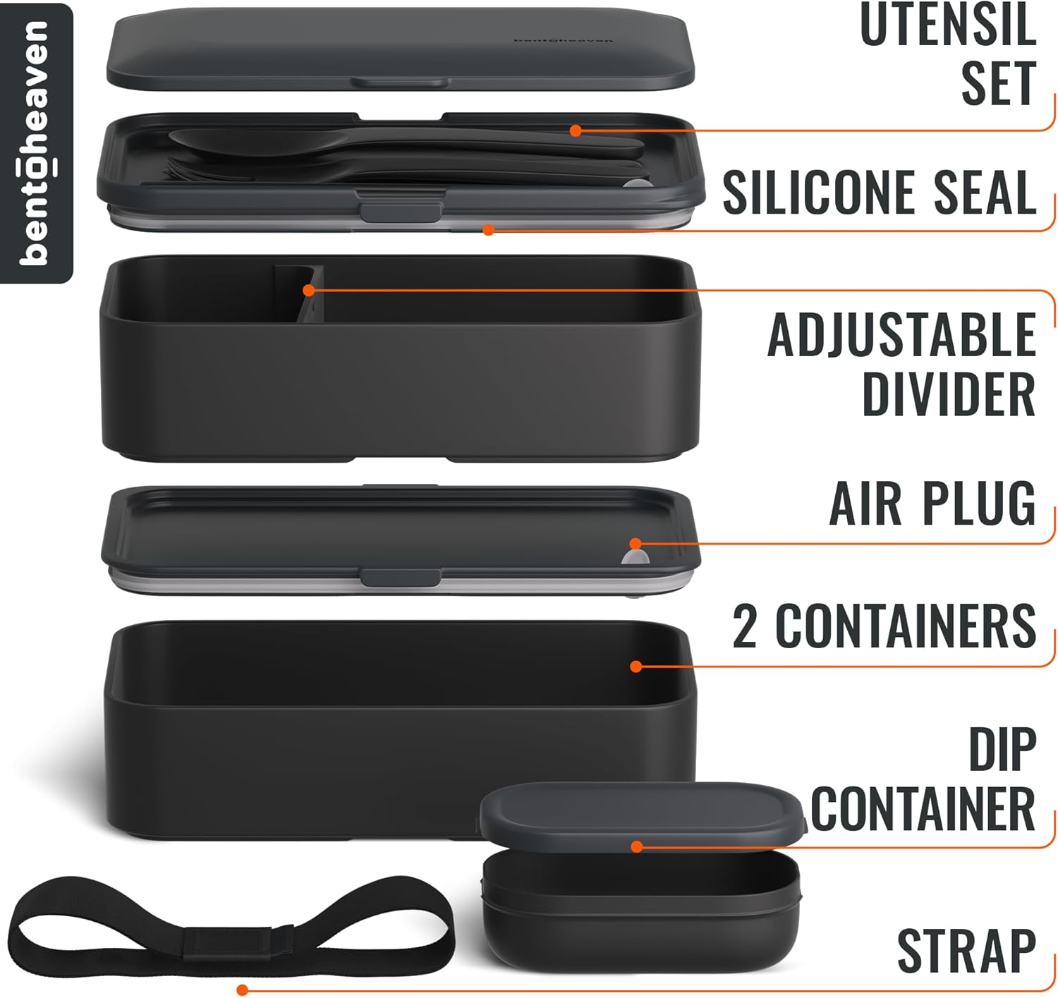 Thumbnail 2 de Bentoheaven Premium Bento Box Adult Lunch Box (Microwavable) with Compartments, Utensils & Chopsticks