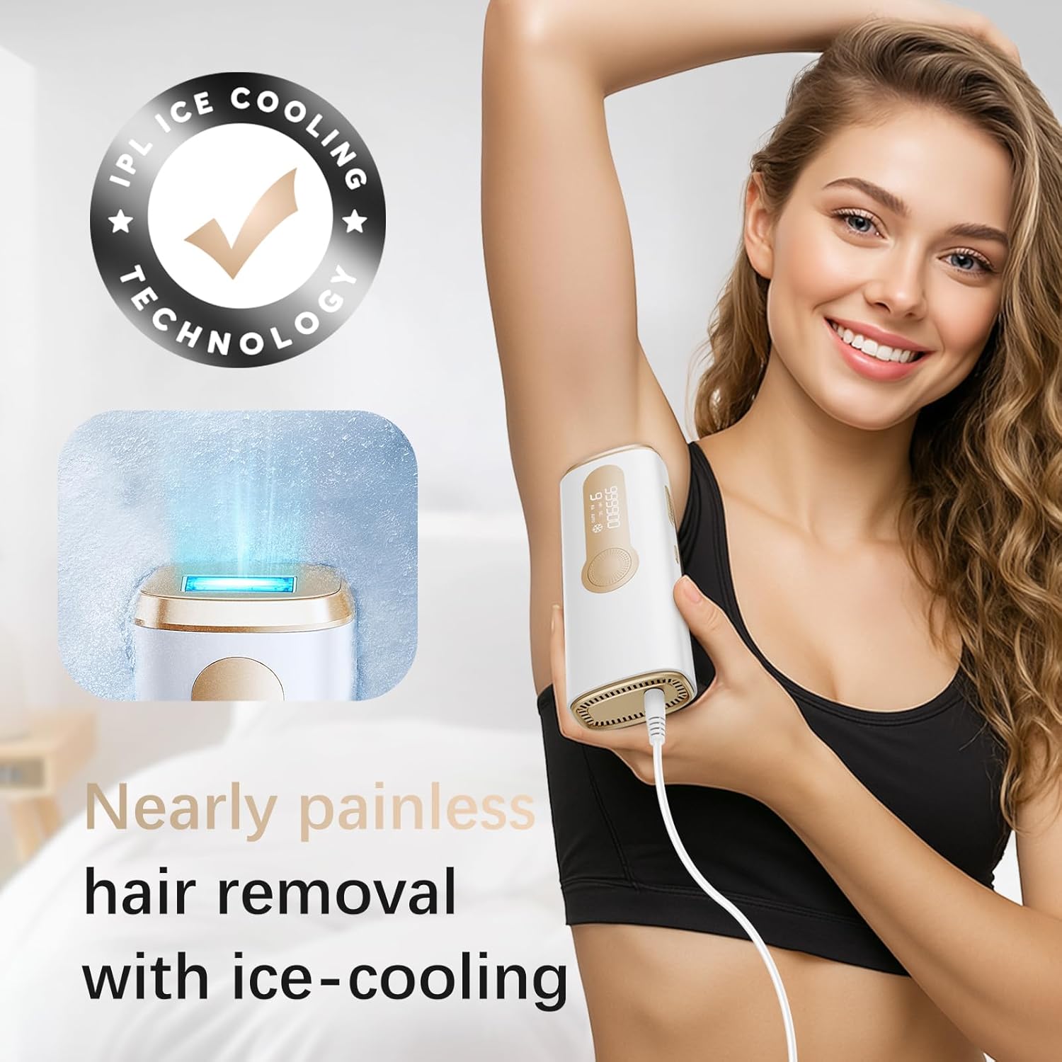Detalle 2 de IPL Laser Hair Removal Device 86% Results in 3 Weeks