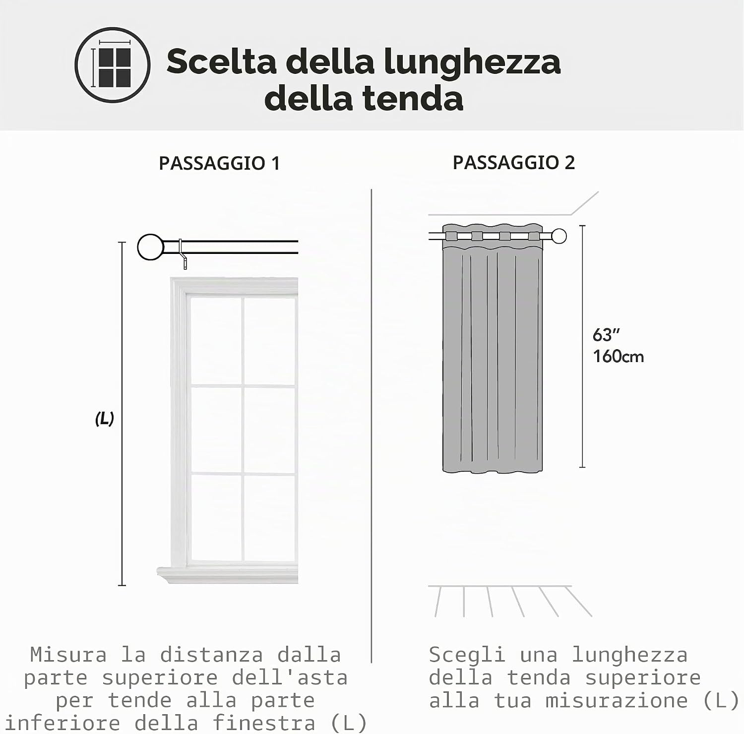 Thumbnail 4 de Deconovo Tenda Oscurante da Interno 132x160 cm, Grigio Chiaro – 1 Pannello, Occhielli 8x4 cm, isolamento termico e attenuazione rumori