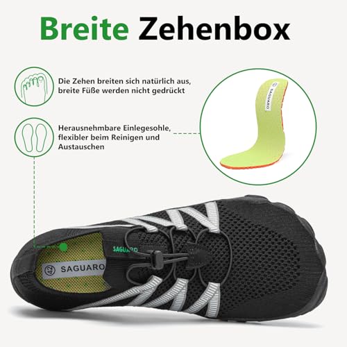 Thumbnail 2 de SAGUARO Barfuß Badeschuhe Herren/Damen – rutschfeste, schnelltrocknende Aquaschuhe mit dicker Sohle, Größe 44