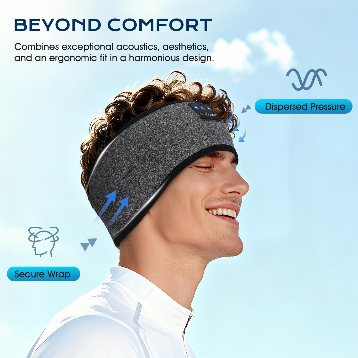 Thumbnail 3 de LC-dolida Schlafkopfhörer Bluetooth Stirnband (Schlaf & Seitenschläfer) mit HiFi-Stereo, bis zu 15 Std. Laufzeit