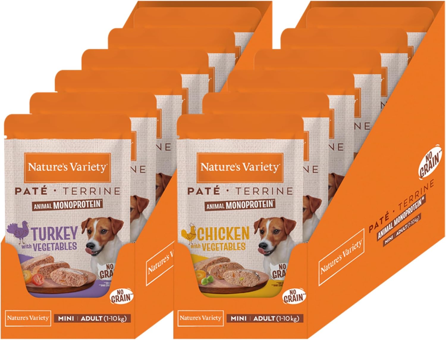 Detalle 1 de Nature's Variety Original No Grain - Paté para Perros Adultos Mini con Pavo | Caja 8 x 150 g