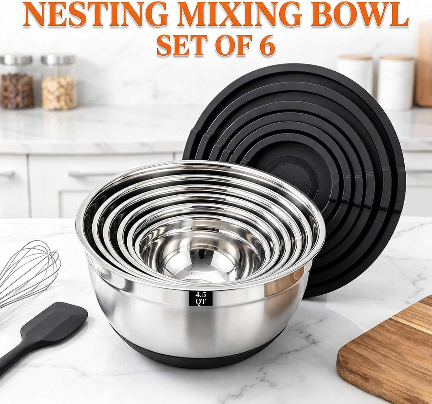 Thumbnail 6 de Greenloom Mb-set-001 21-Piece Stainless Steel Mixing Bowl Set with Lids and Graters