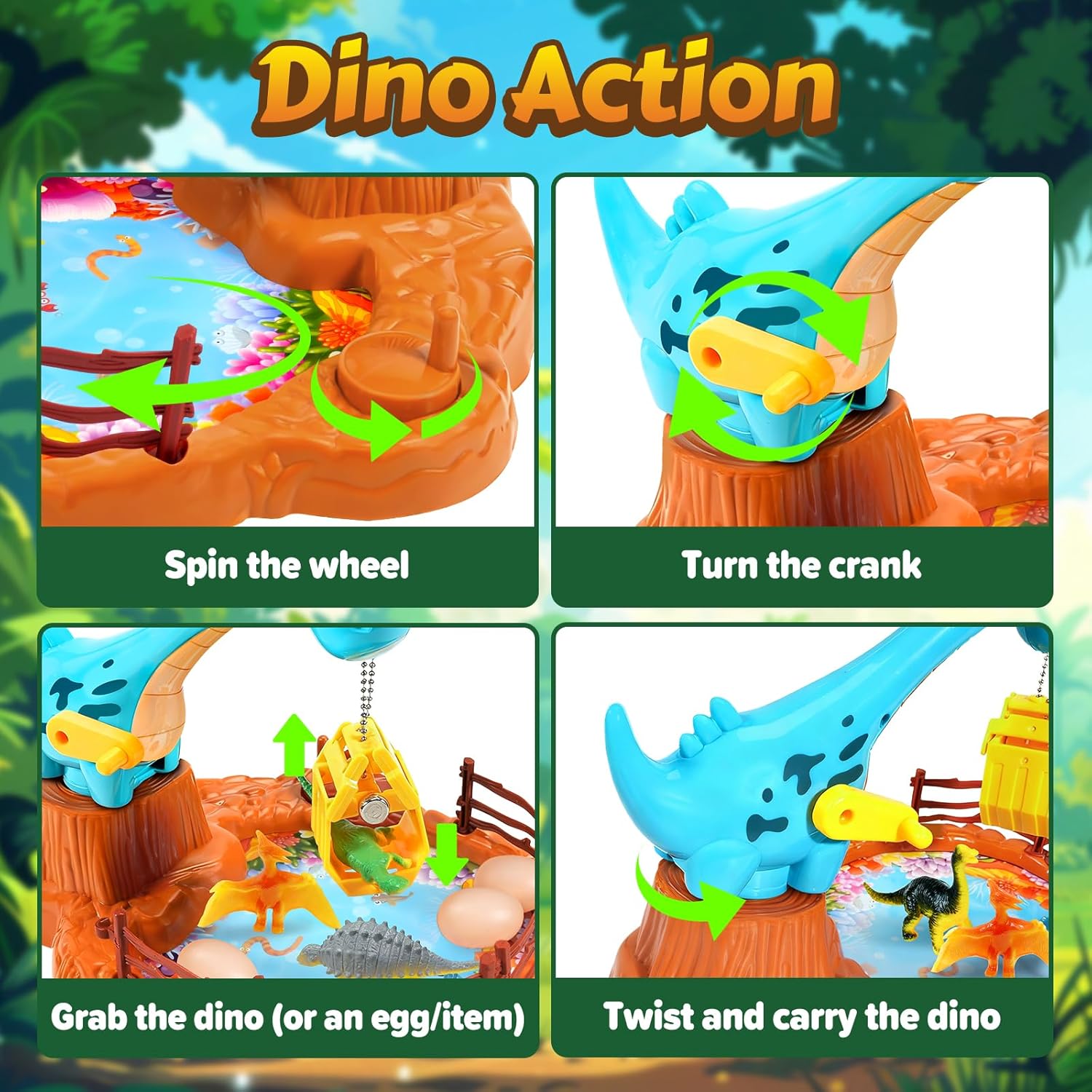 Detalle 2 de WEARXI Dinosaur Grab Toy Set for Kids