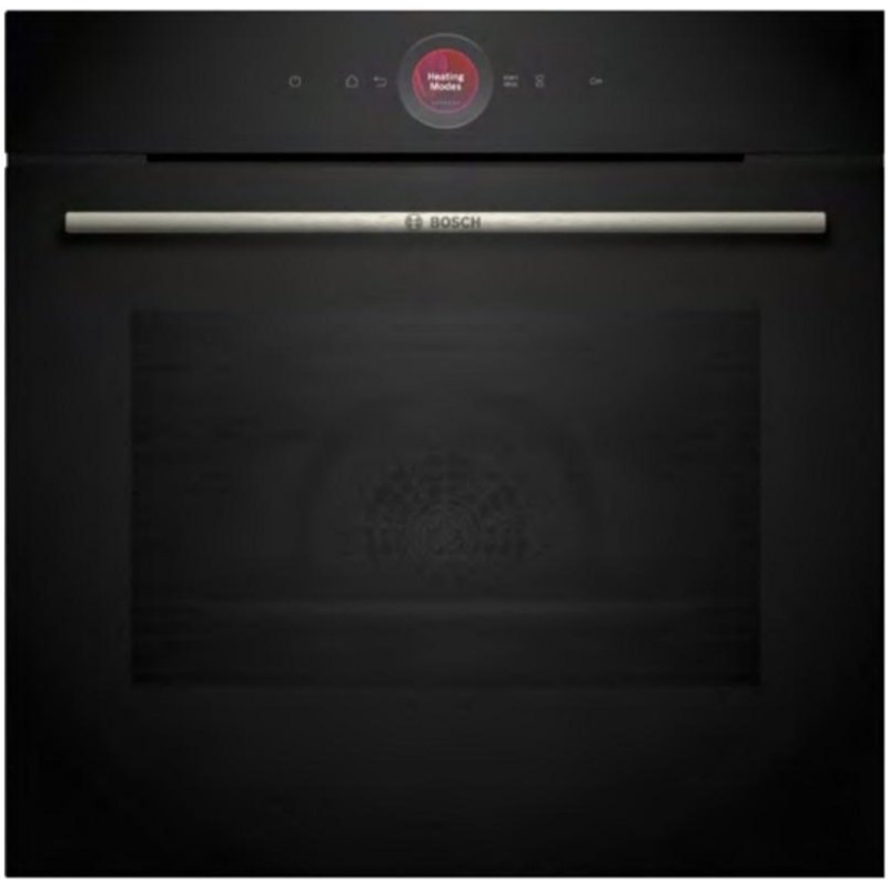 Detalle de Bosch Serie 8 HBG724AB1 horno eléctrico empotrable negro de 71 L con display TFT y 3D Hot Air