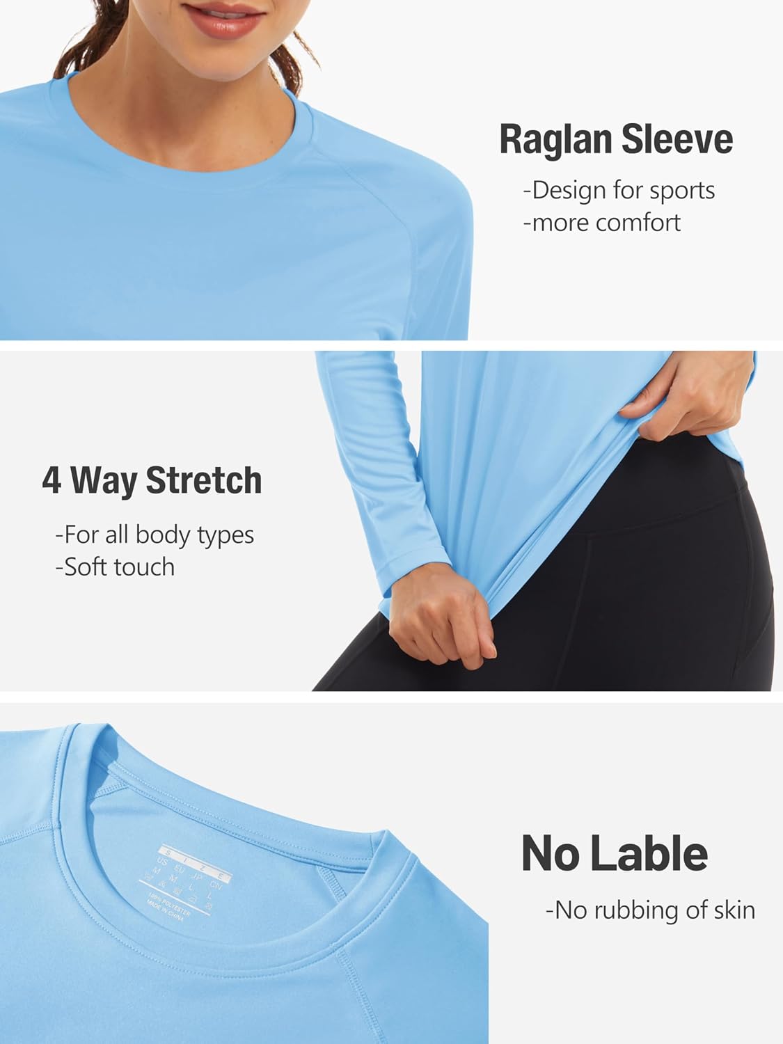 Detalle 2 de UV protection long sleeve top UPF 50+