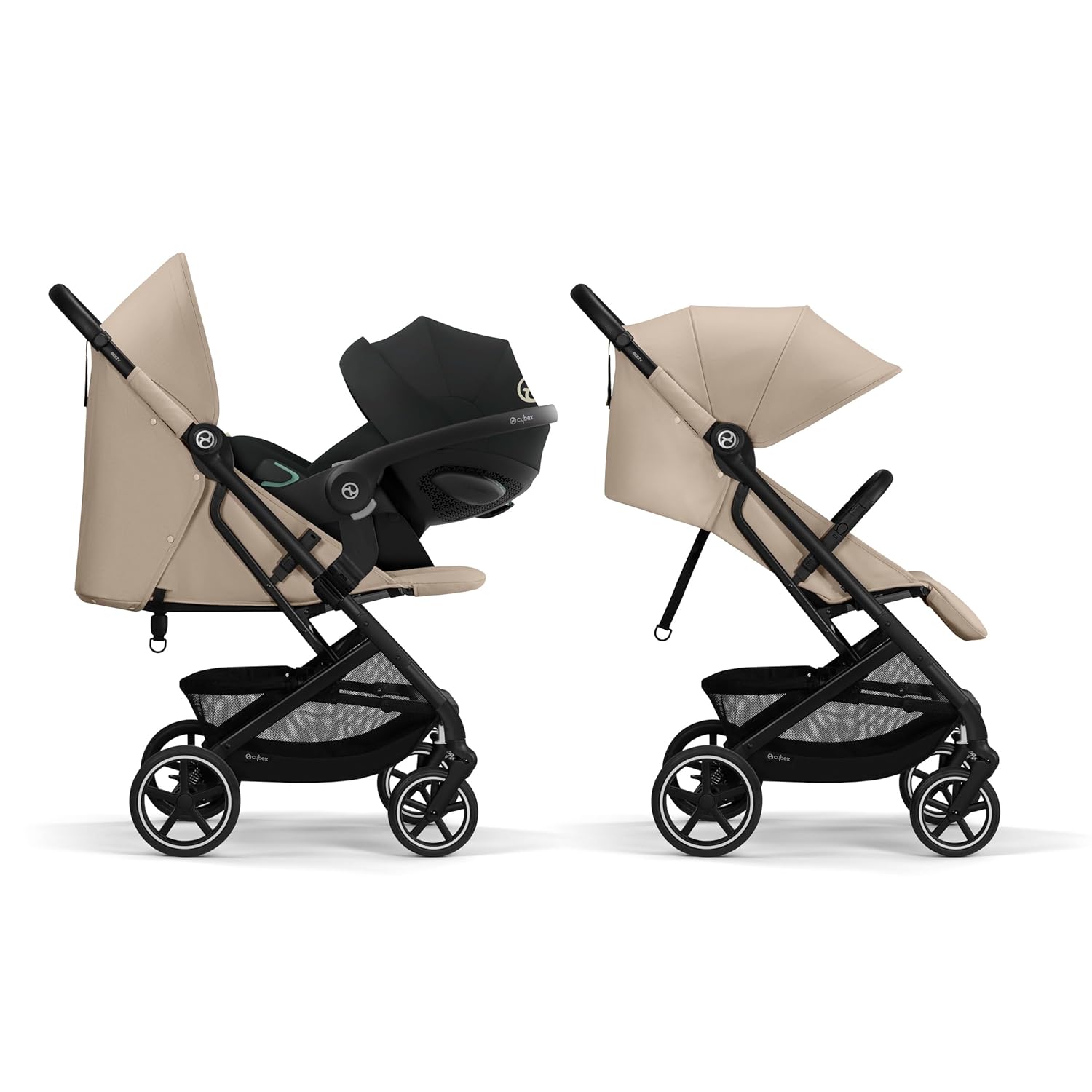 Detalle de Cybex Gold Beezy Kinderwagen – kompakt, ergonomisch und kompatibel ab Geburt (Almond Beige, 8,5 kg)