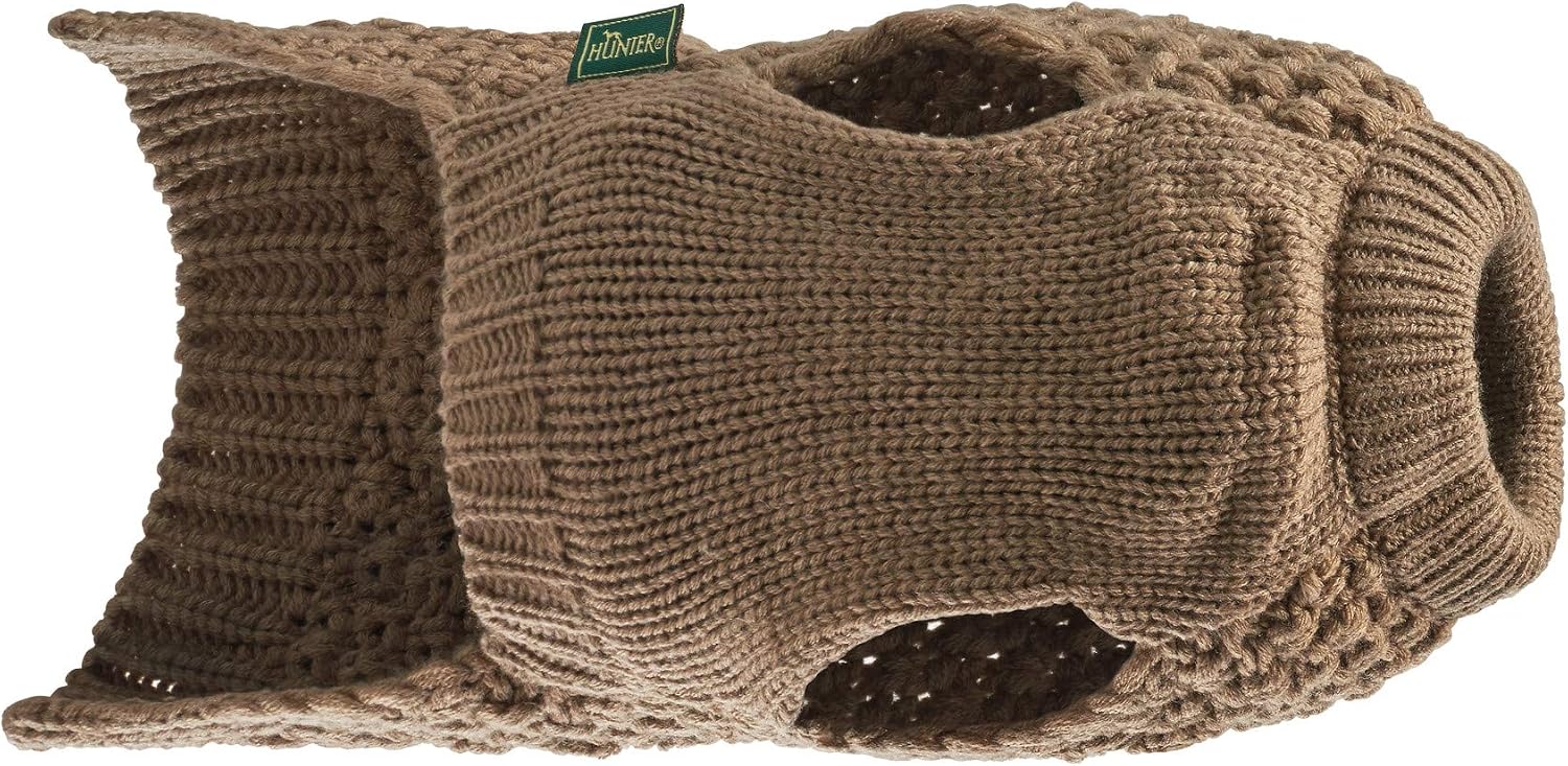 Detalle 2 de HUNTER Hundepullover MALMÖ in Beige – Zopfstrick, elastisch & reflektierend