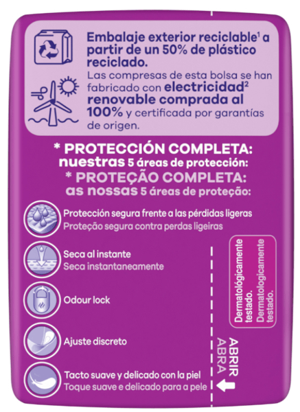 Detalle 2 de Ausonia Discreet Compresa Normal Pérdidas Orina Mujer 8 uds