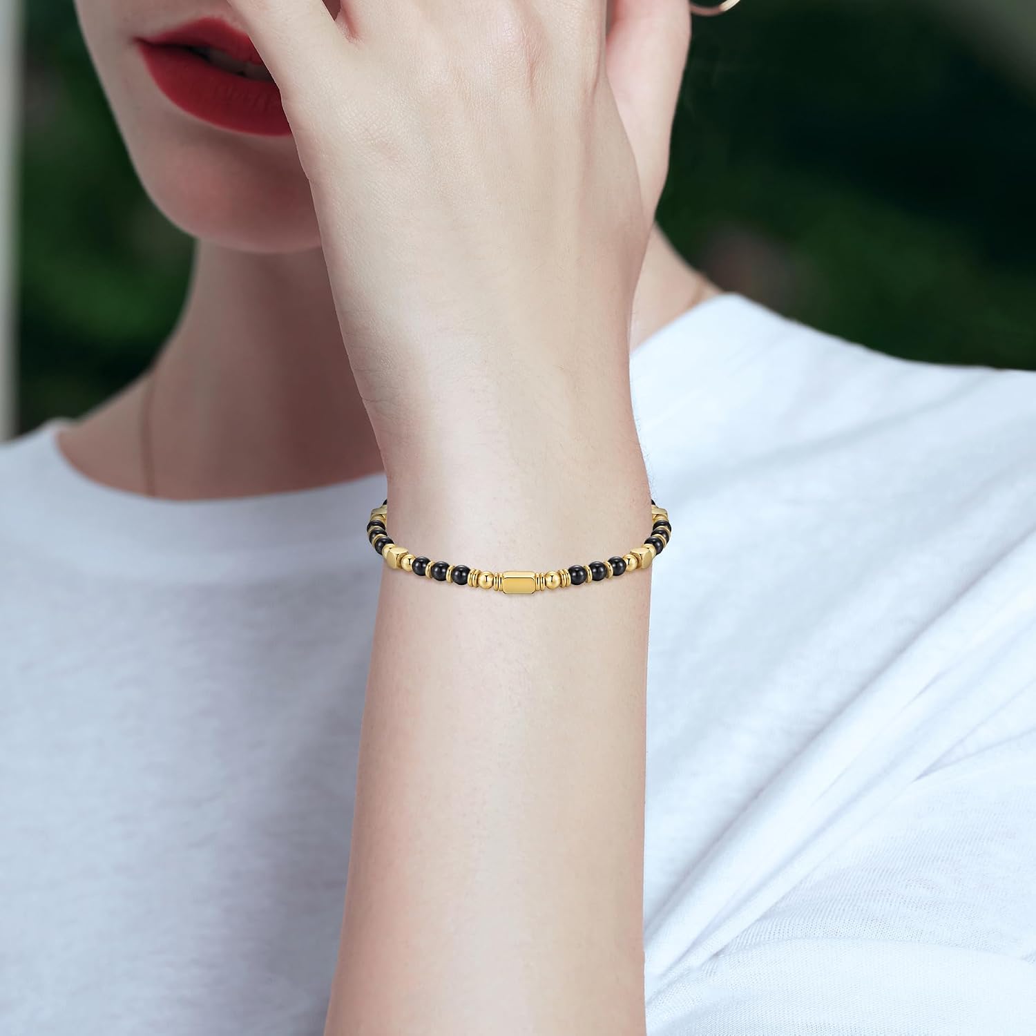 Thumbnail 1 de SIUMAL Bracciale Donna Bohémien in Pietra Naturale e Acciaio Inossidabile