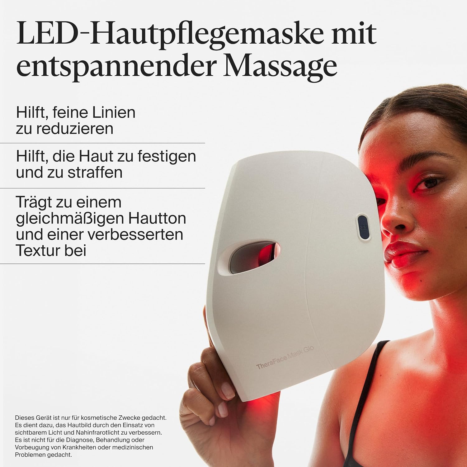 Detalle 2 de Therabody Mask Glo LED-gesichtsmaske mit Rot-, Blau- & Infrarotlicht sowie Vibrationsmassage