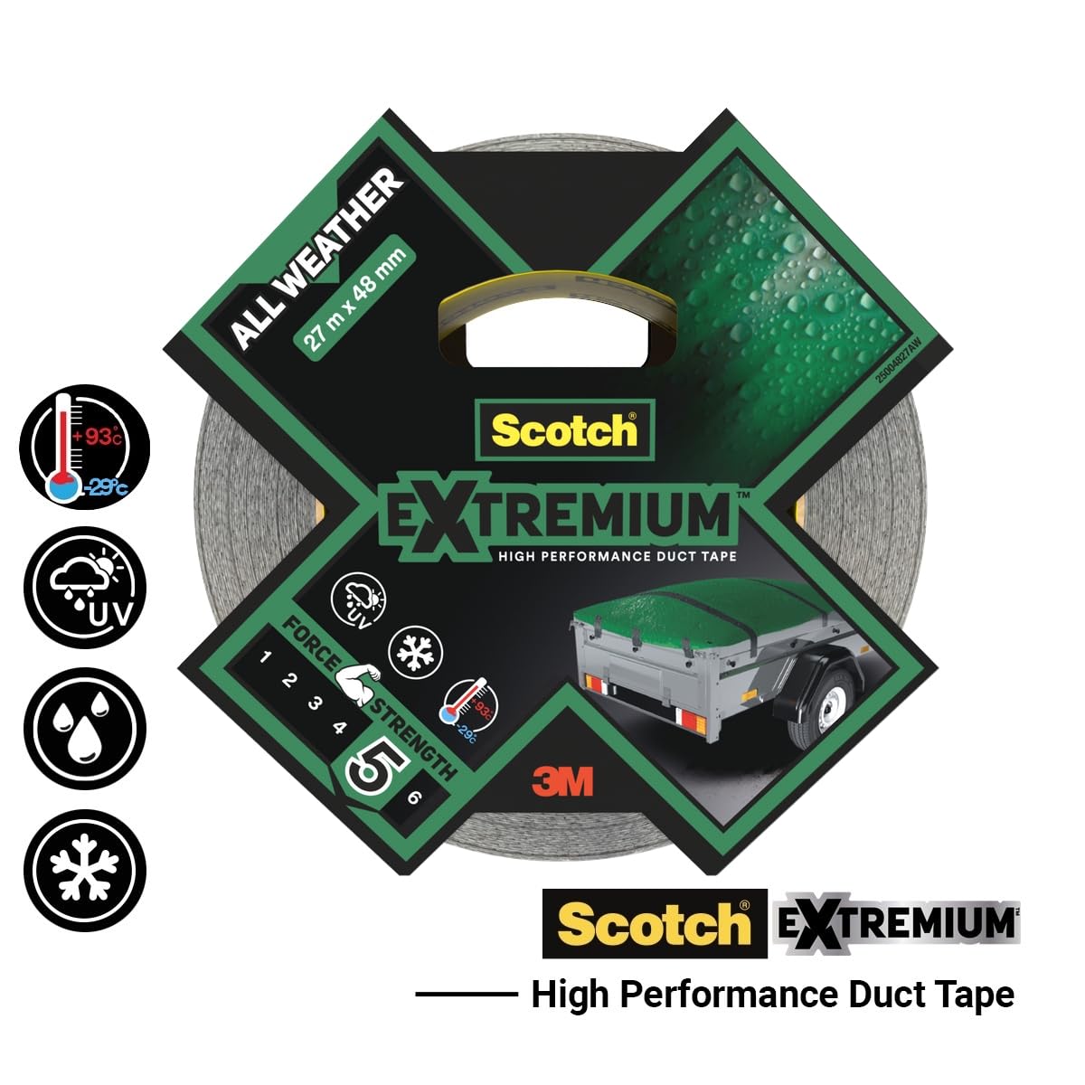 Thumbnail 5 de Scotch Extremium ALL WEATHER Nastro Adesivo Extra Resistente, Nero 27 m x 48 mm