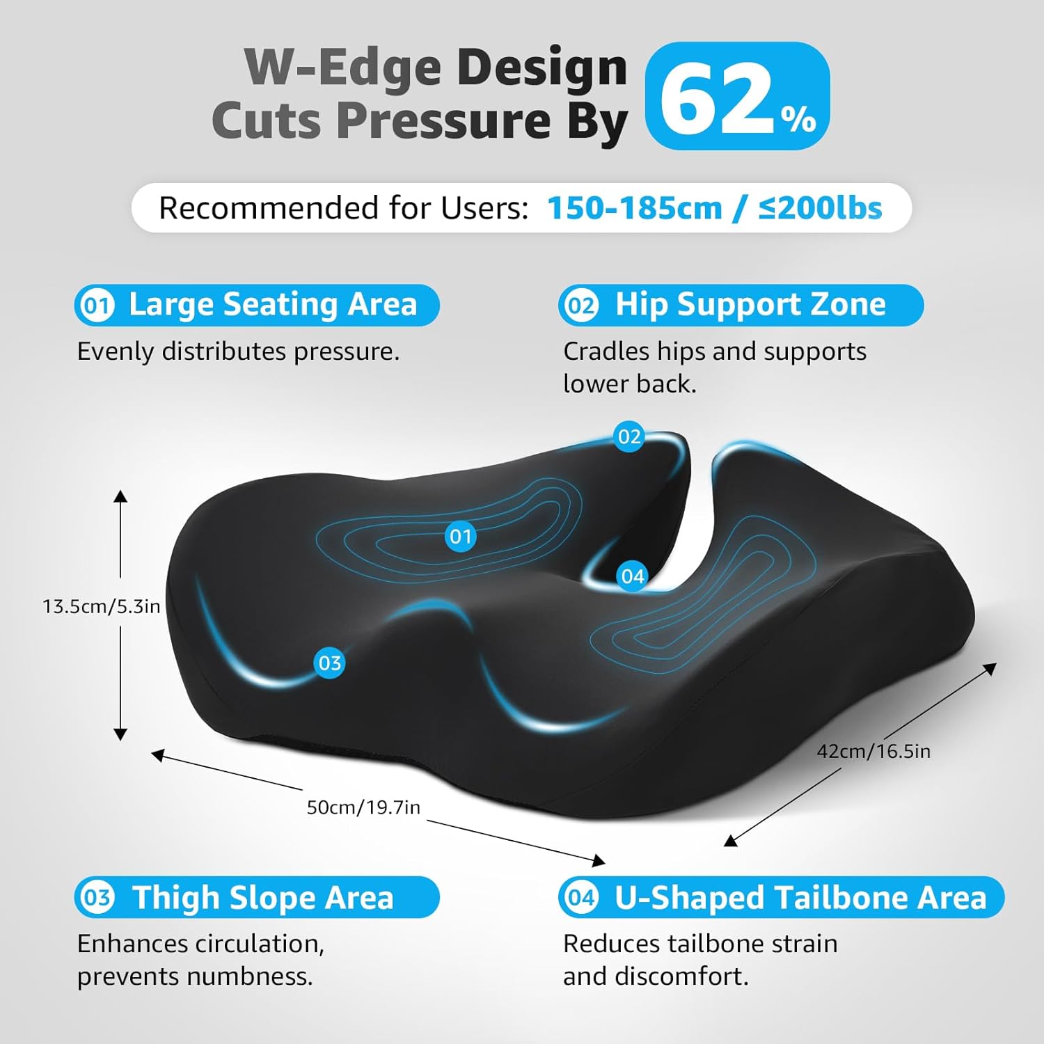 Detalle 2 de BRO Extra Large Coccyx Cushion 50x42cm