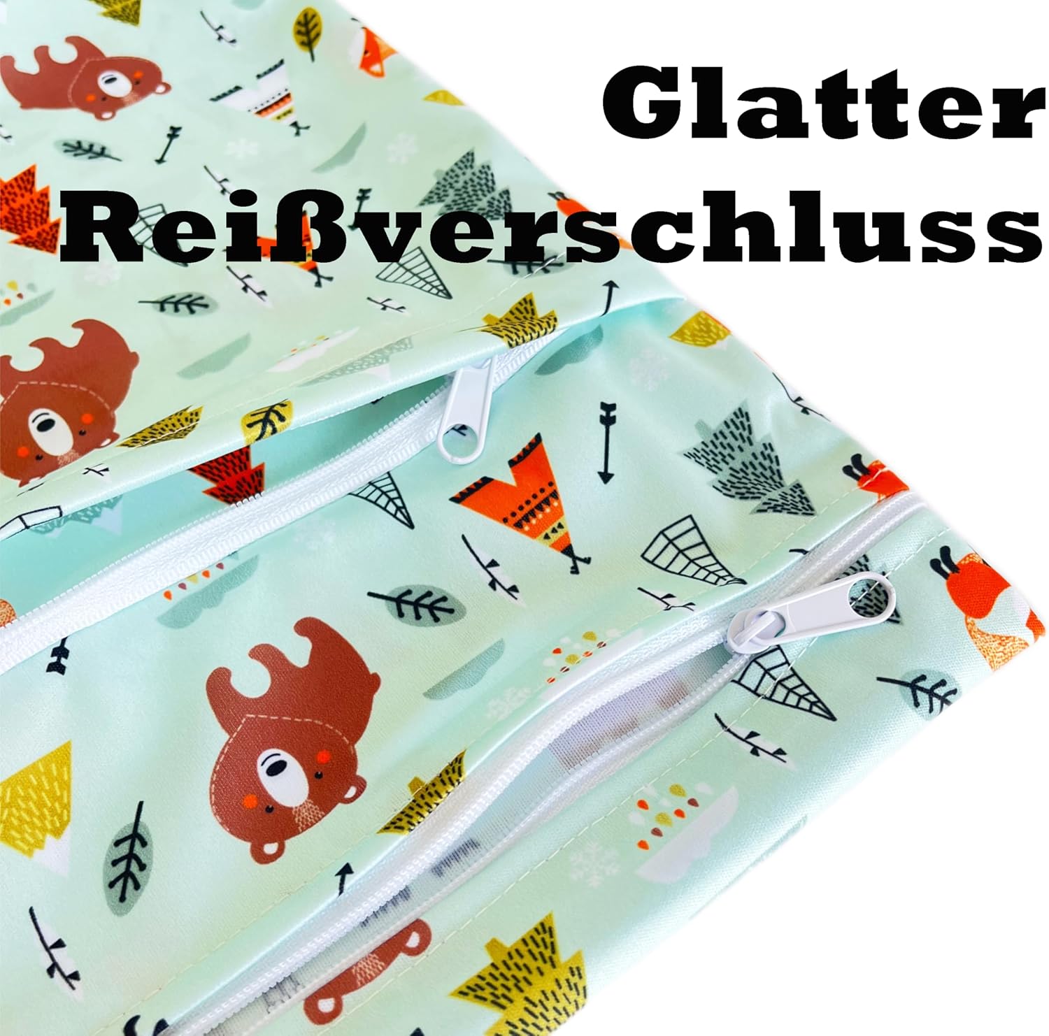 Detalle de TRASUN Wetbag 3er-Set für Kindergarten & Wickeltasche – wasserdicht, nass und trocken trennen